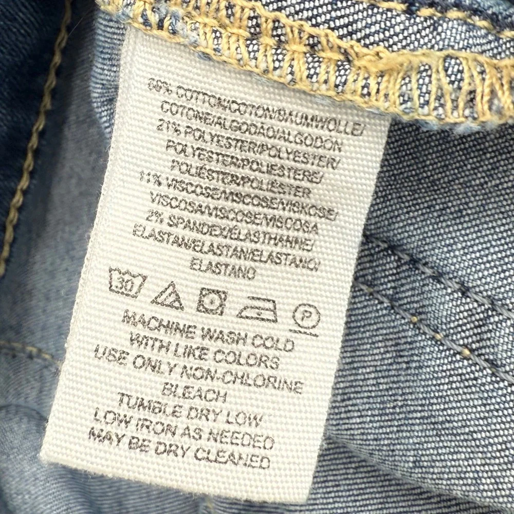Free People Womens Flare Leg Jeans Size 24R High Rise Distressed‎ Hem